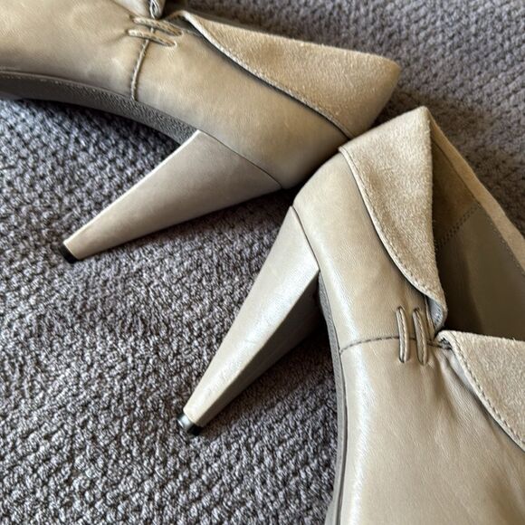 Coach Annika Cone Heel Booties‎ Size 10B Gray Leather Suede Pointed Toe Heels - Picture 4 of 12
